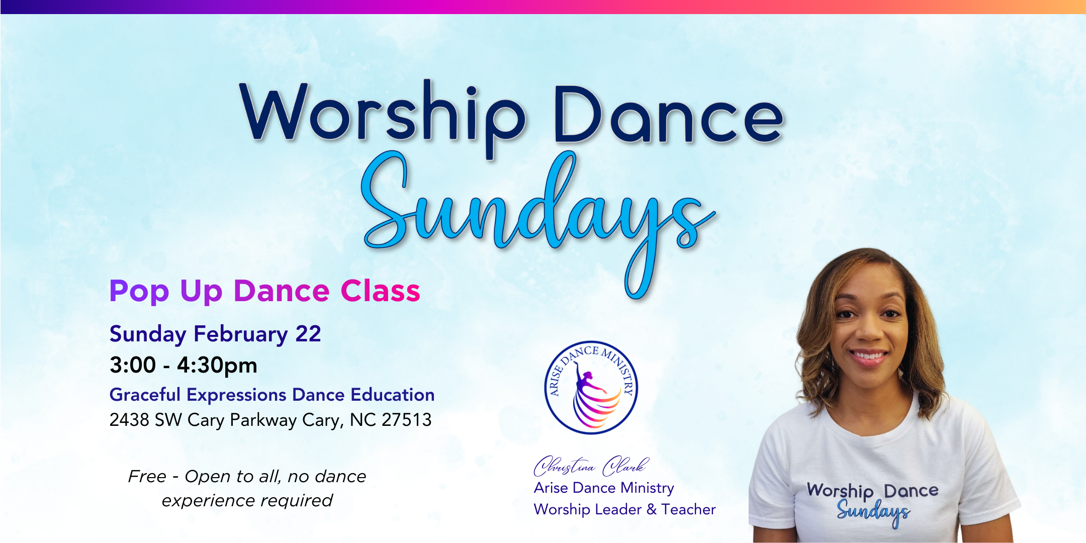 Worship Dance Sundays - Feb 22, 2026, 3:00-4:30pm